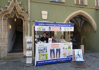 Stadtturmbild und Römermasken