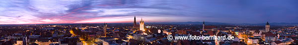 Straubing Panorama - Sonnenuntergang - Fotowerbung Bernhard