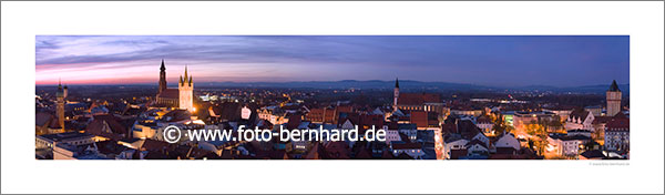 Straubing Stadtansicht von der Donau (Panorama-Ansicht)