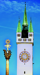 Stadtturm u. Dreifaltigkeitssäule