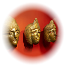 Kugelbild Römermasken im Gäubodenmuseum