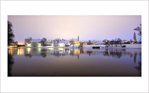 Straubinger Stadtsilhouette - Winterimpressionen vom Donau Ufer